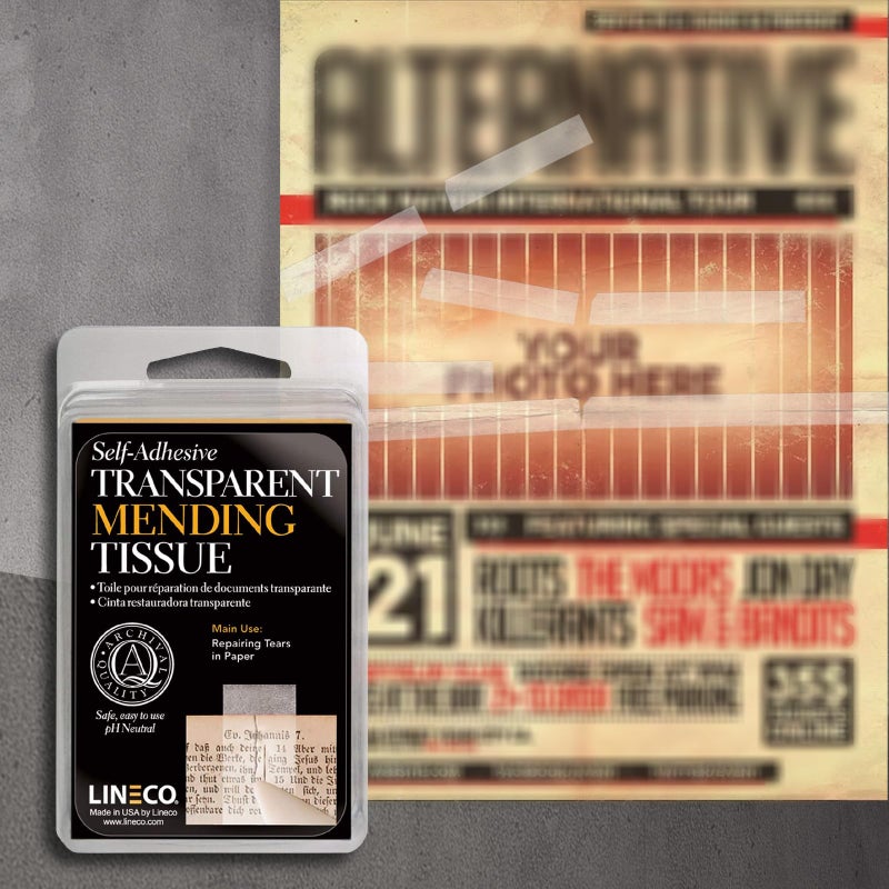 Lineco Archival Document Repair Tape, Repairs Paper Documents, Book Pages, Maps, Ephemera, Photos and Printed Artwork. Ideal for Family Archivist, Acid-Free Translucent Tape 0.5" x 12', Pack of 1 - Image 4